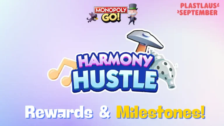 harmony hustle monopoly go rewards and milestones